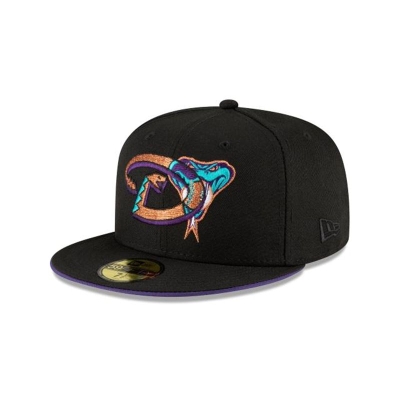 Black Arizona Diamondbacks Hat - New Era MLB Double Logo 59FIFTY Fitted Caps USA2035871